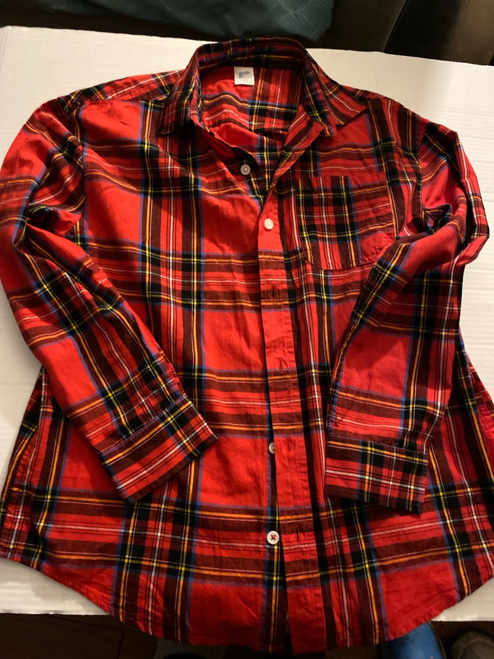 Men's Red Plaid Button-Down Shirt - Classic Casual Classic preppy style